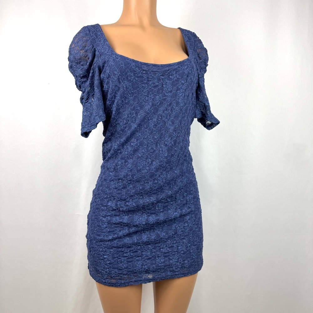 Free People Blue Lace Mini Dress